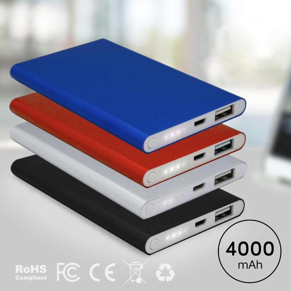 COLUMBUS - 4000 mAh SLIM PORTABLE POWER BANK