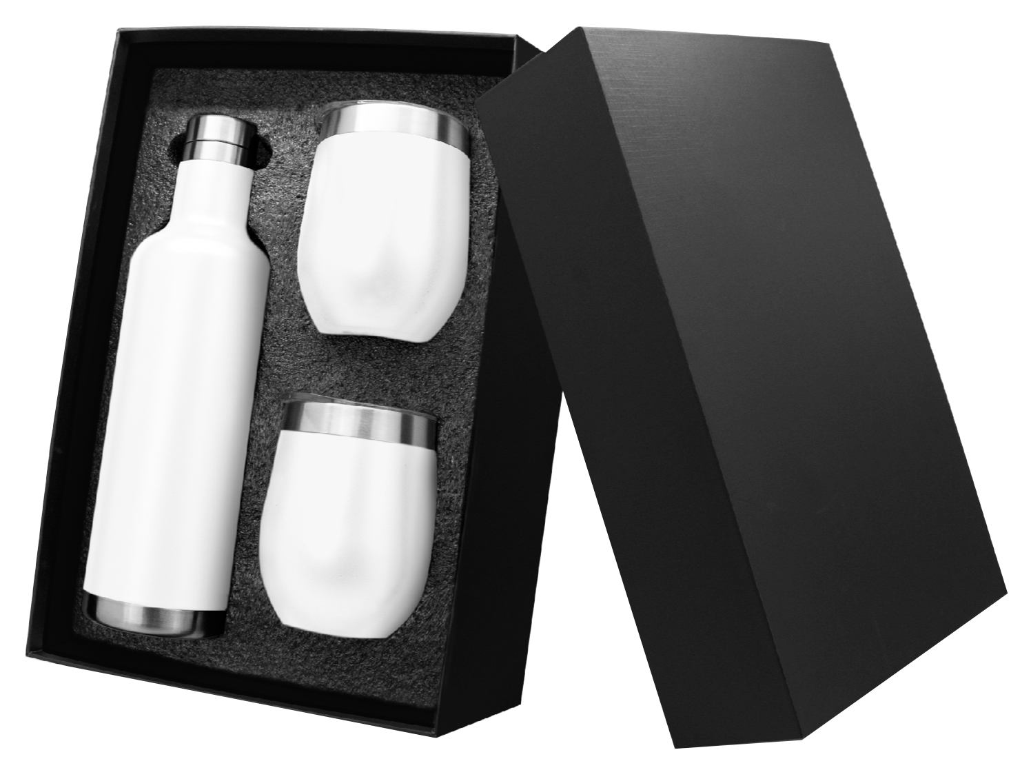 3 PC STAINLESS WINE BOTTLE & TUMBLER SET - Image 3