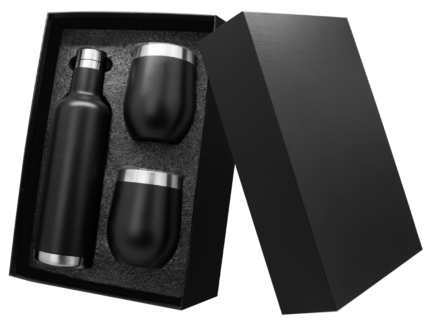 3 PC STAINLESS WINE BOTTLE & TUMBLER SET - Image 4