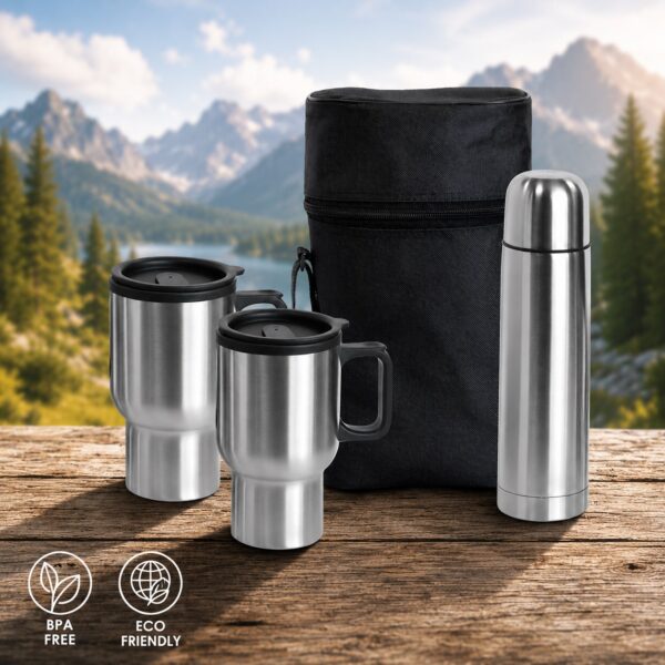 4 PC TRAVEL DRINKWARE SET