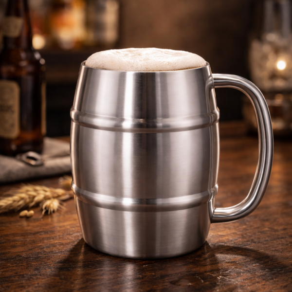 STAINLESS STEEL KEG BEER MUG