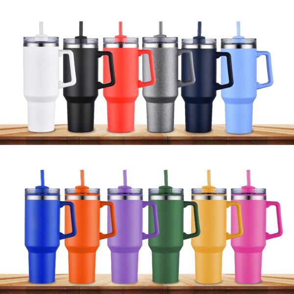 THE HIDRATOR - 40 OZ S/S TRAVEL MUG WITH HANDLE AND STRAW
