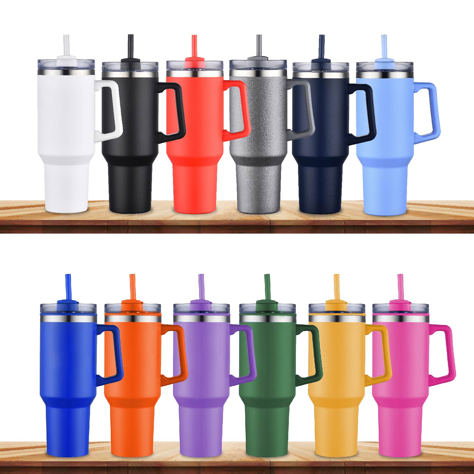 THE HIDRATOR - 40 OZ S/S TRAVEL MUG WITH HANDLE AND STRAW