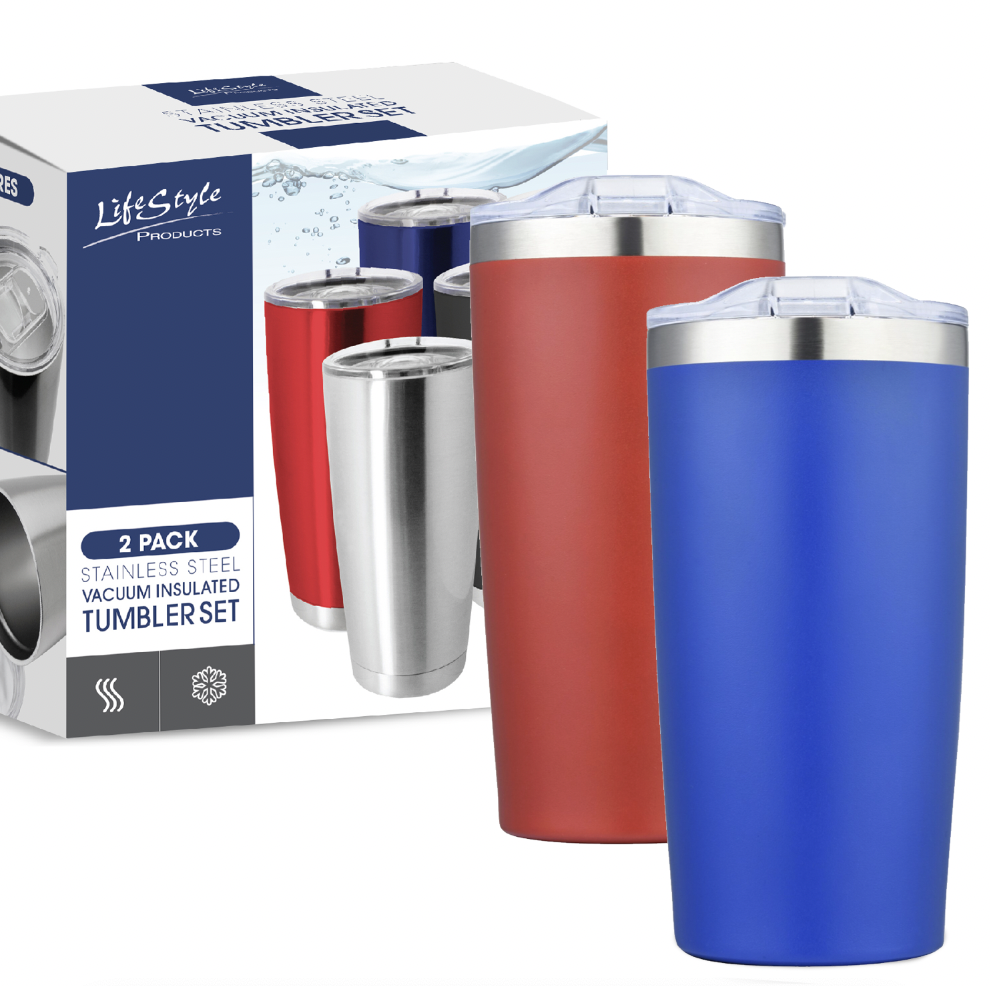 2 PACK MONTEREY - 22 oz VACUUM TUMBLER - RED & BLUE